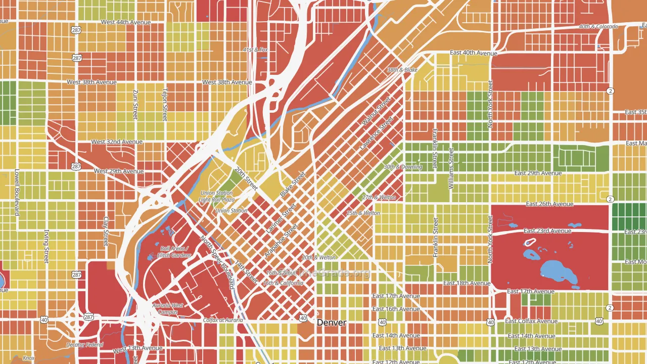 Five Points, Denver, CO Map of Drug-Related Crime Rates