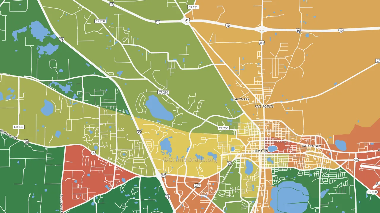 Five Points, FL Map of Drug-Related Crime Rates