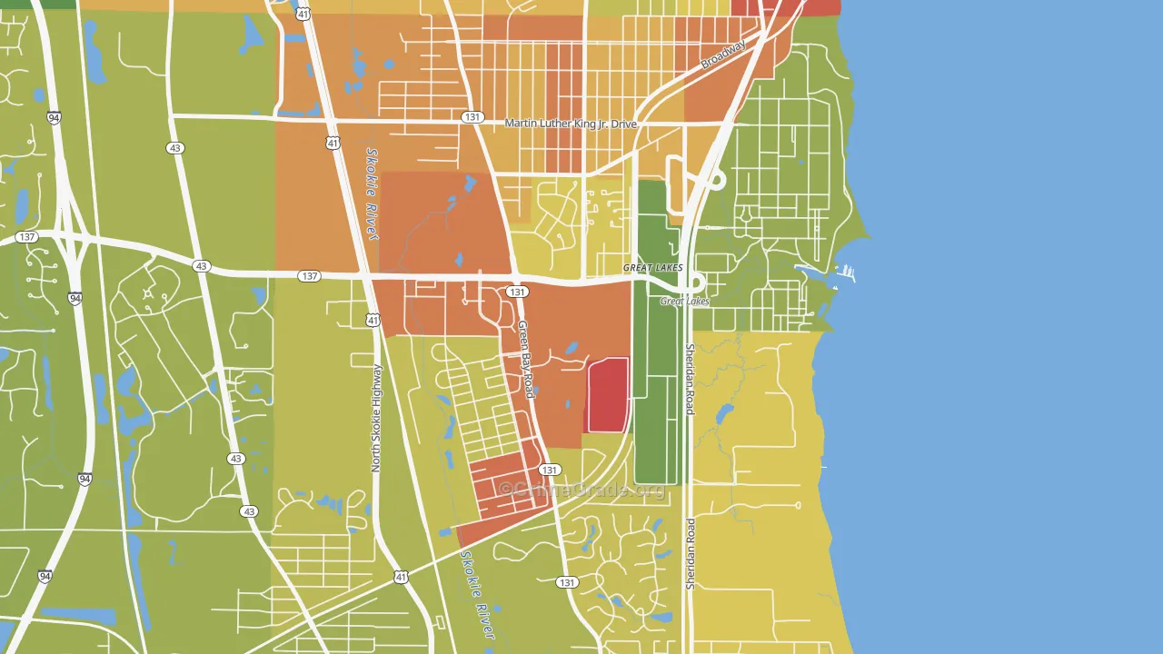 Five Points, Great Lakes, IL Map of Drug-Related Crime Rates