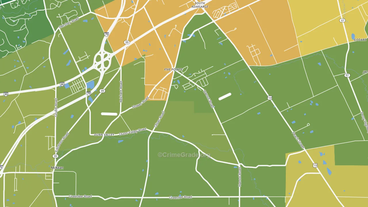 Five Points, PA Map of Drug-Related Crime Rates