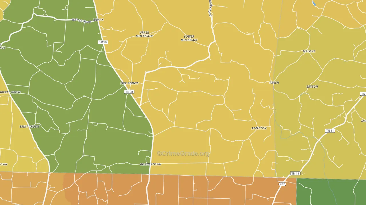Five Points, TN Map of Drug-Related Crime Rates