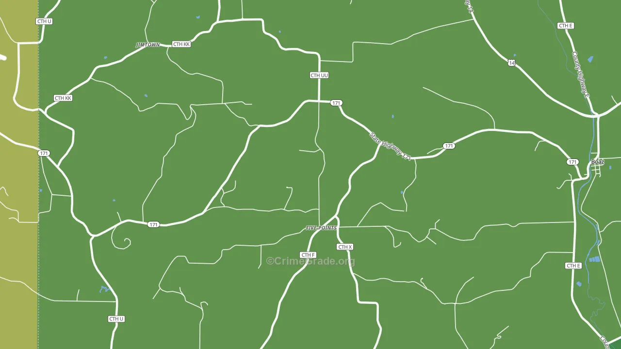 Five Points, WI Map of Drug-Related Crime Rates