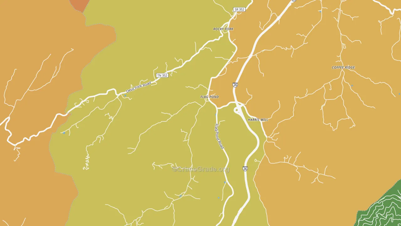 Flag Pond, TN Map of Drug-Related Crime Rates
