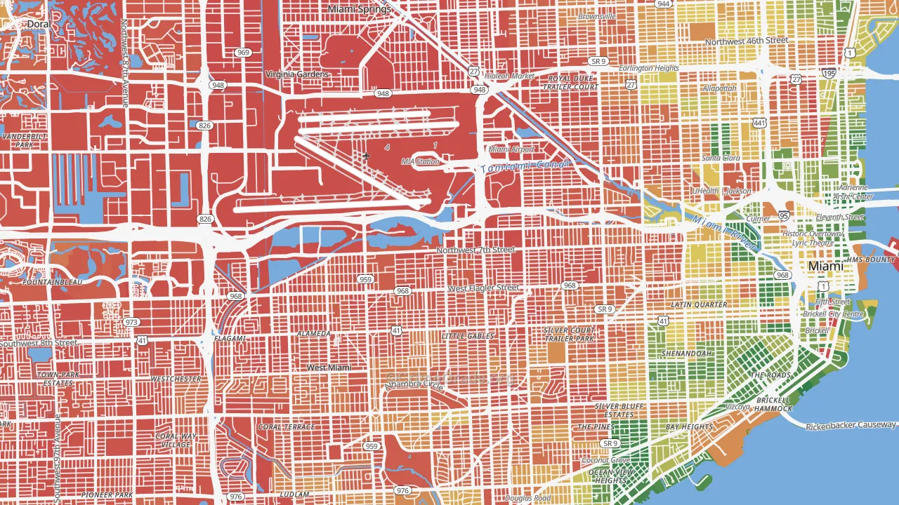 Flagami, Miami, FL Map of Drug-Related Crime Rates