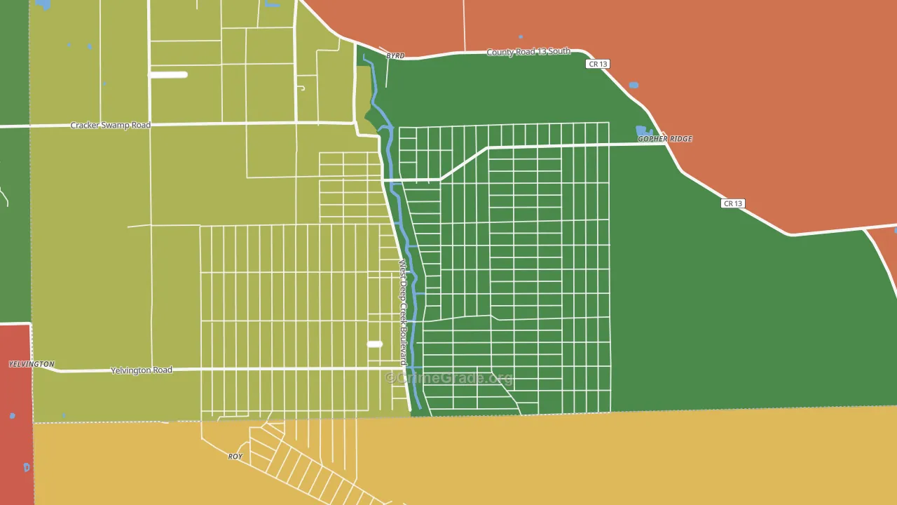 Flagler Estates, FL Map of Drug-Related Crime Rates