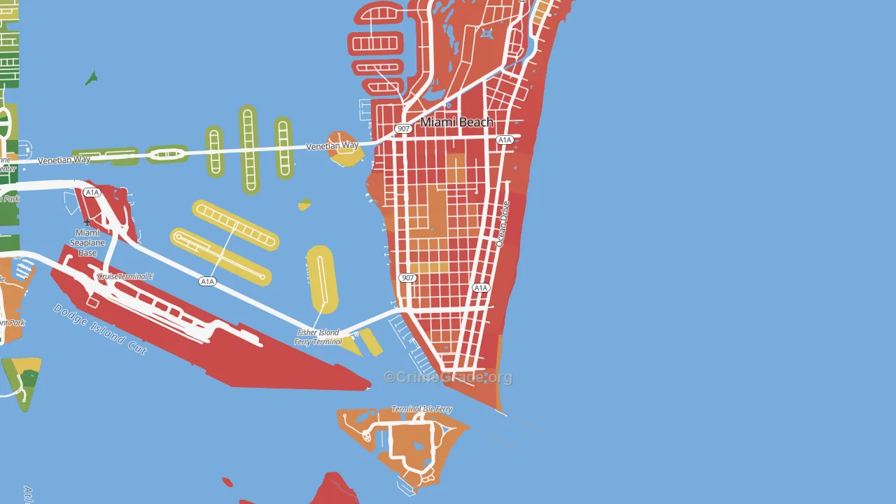 Flamingo-Lummus, Miami Beach, FL Map of Drug-Related Crime Rates
