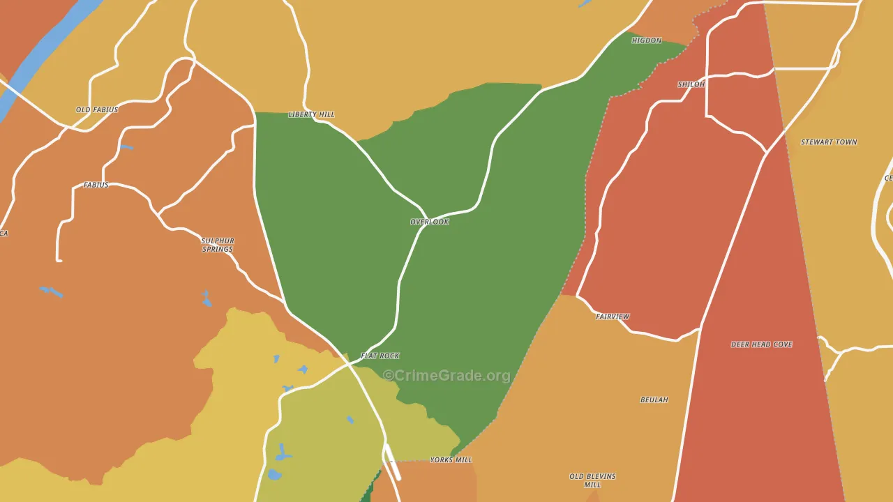 Flat Rock, AL Map of Drug-Related Crime Rates