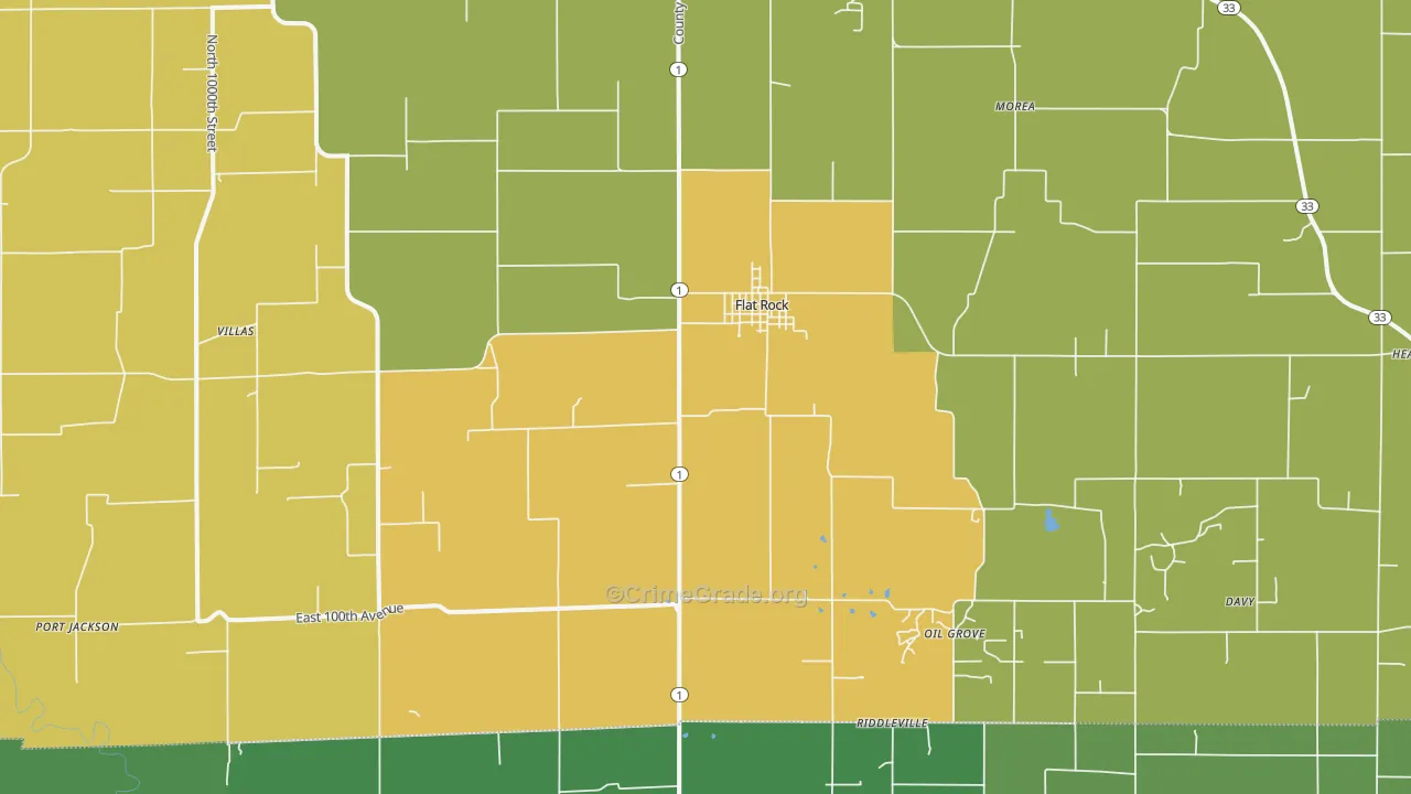 Flat Rock, IL Map of Drug-Related Crime Rates
