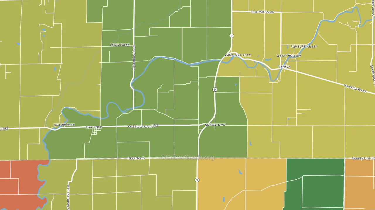 Flat Rock, IN Map of Drug-Related Crime Rates