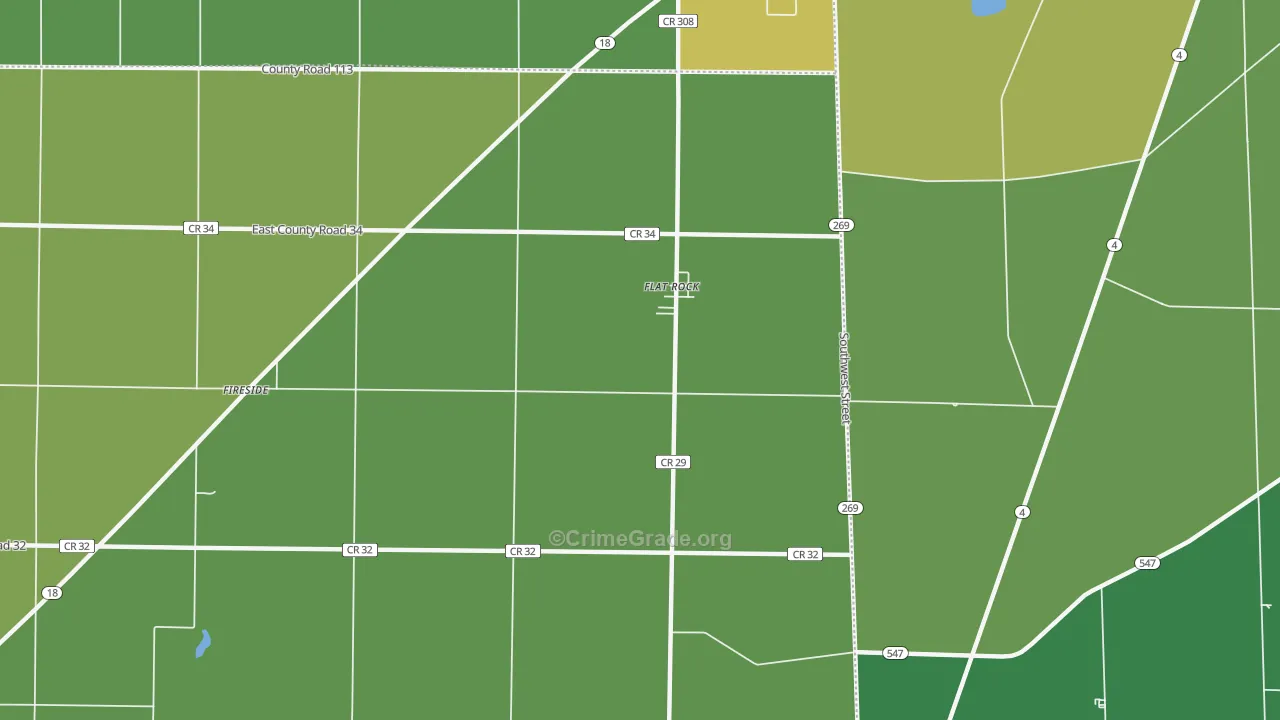 Flat Rock, OH Map of Drug-Related Crime Rates