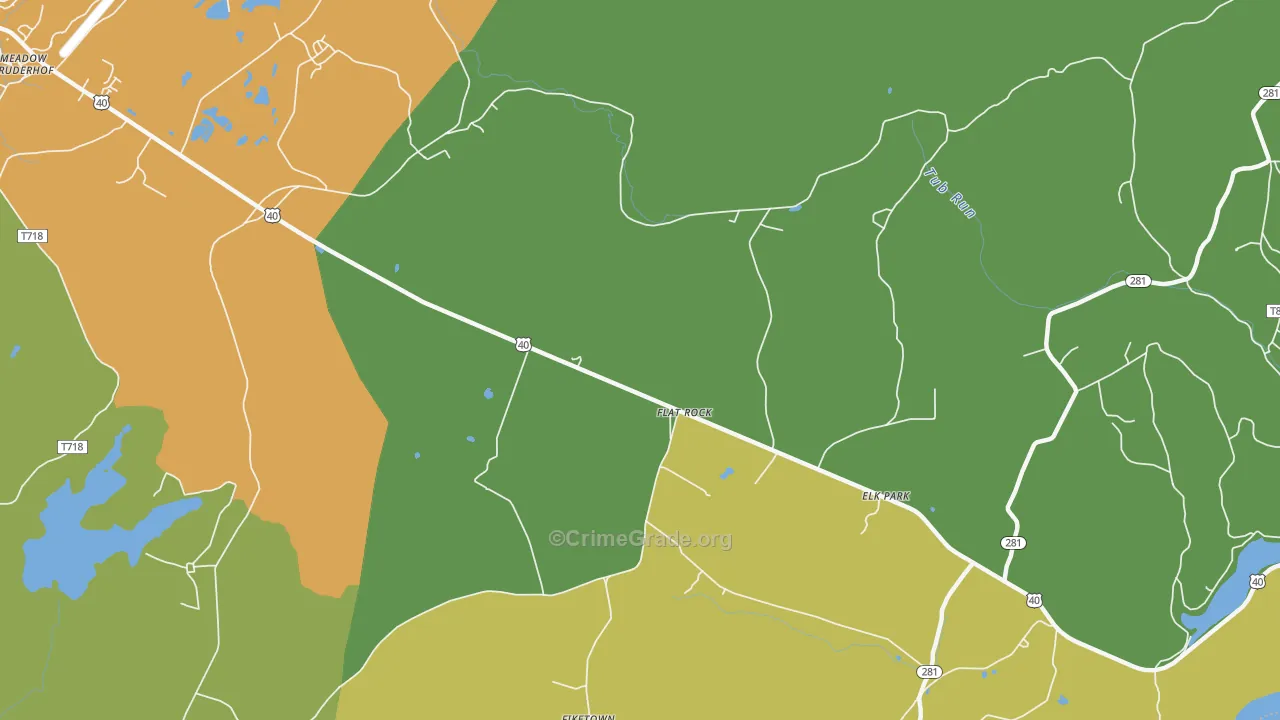 Flat Rock, PA Map of Drug-Related Crime Rates