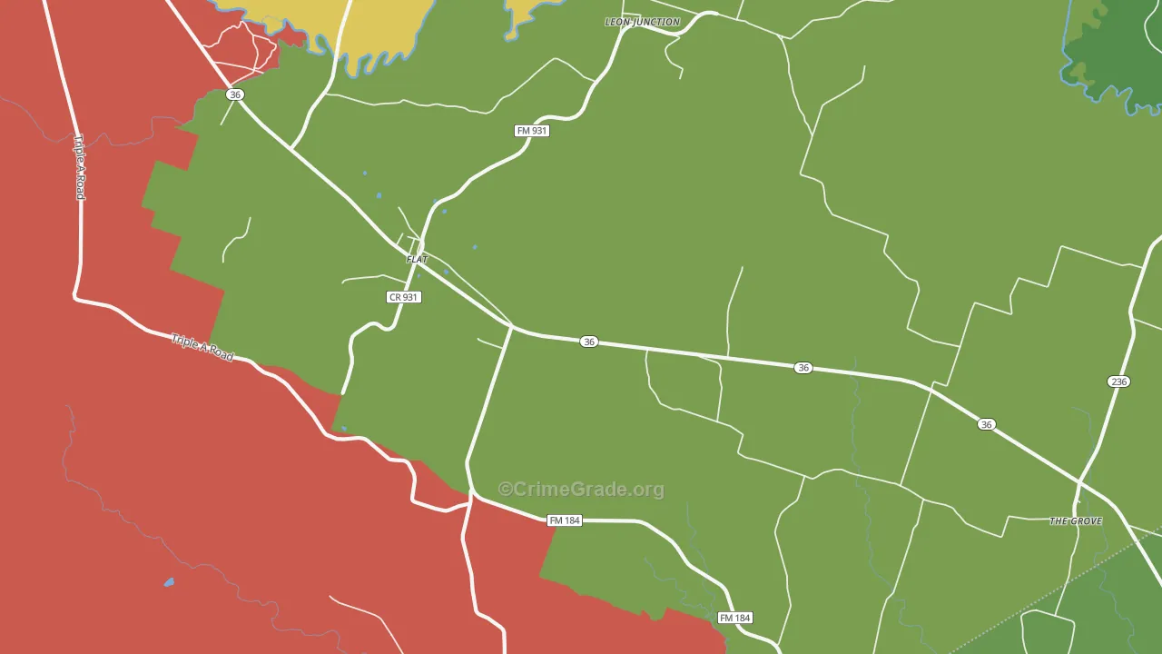 Flat, TX Map of Drug-Related Crime Rates