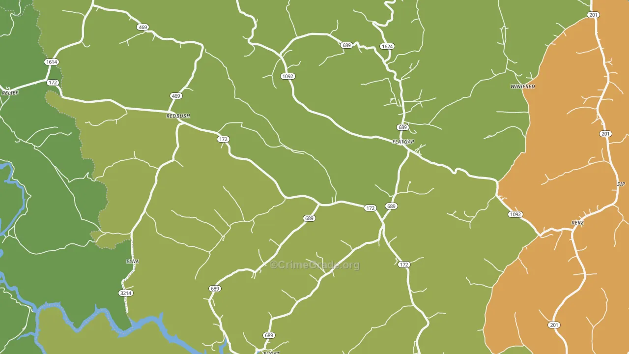 Flatgap, KY Map of Drug-Related Crime Rates