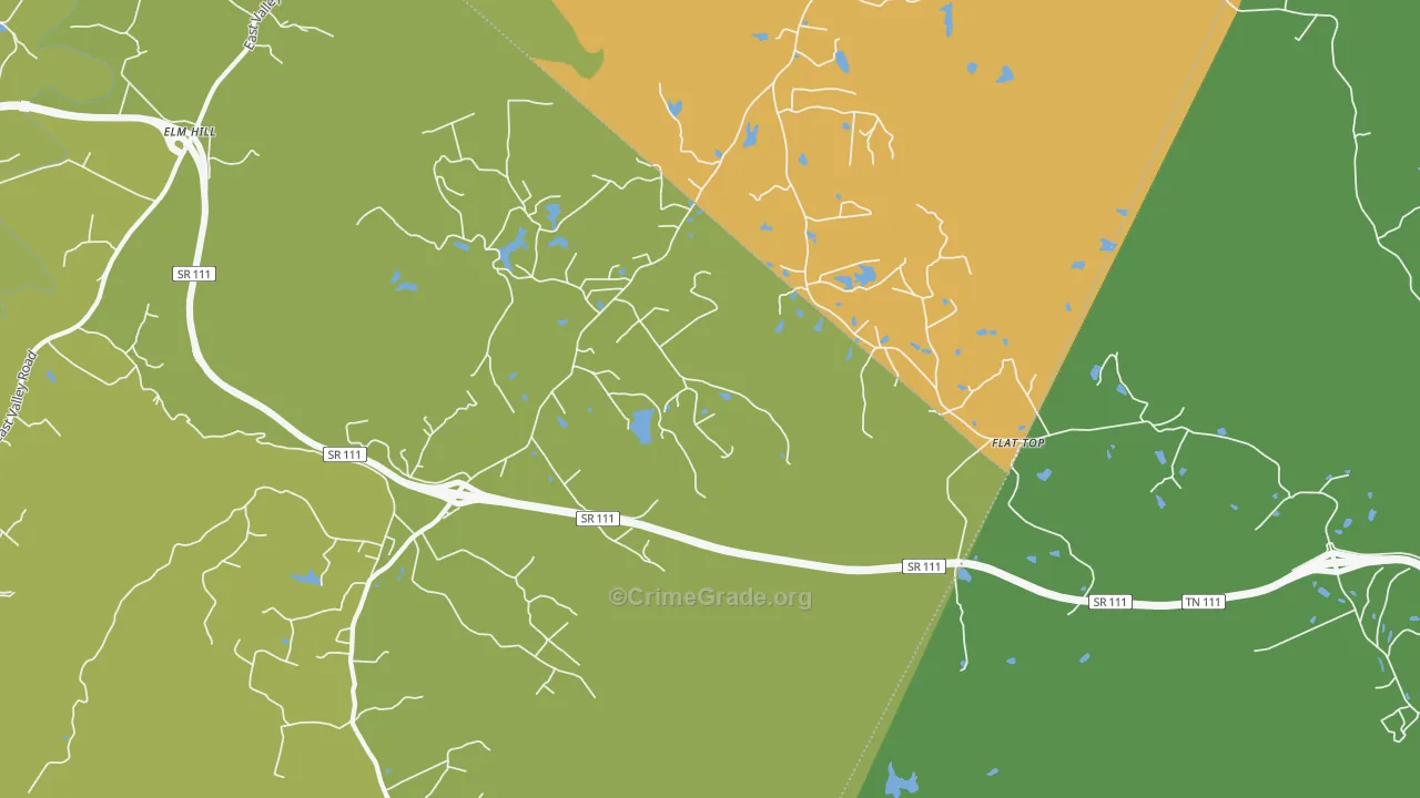 Flattop, TN Map of Drug-Related Crime Rates