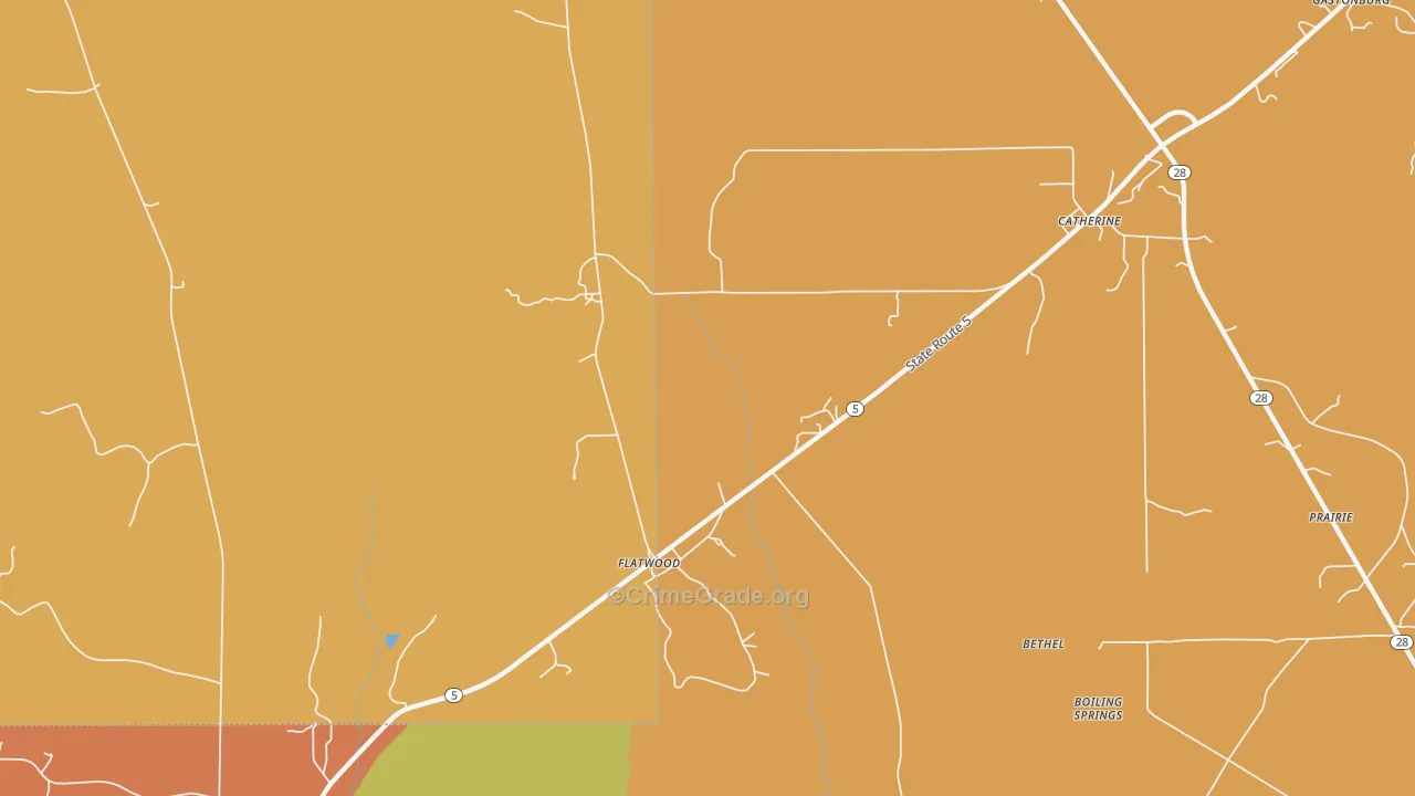 Flatwood, AL Map of Drug-Related Crime Rates