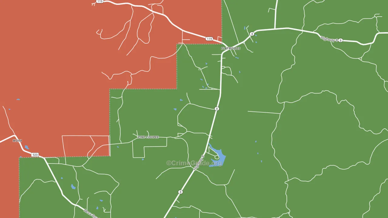 Flatwoods, LA Map of Drug-Related Crime Rates