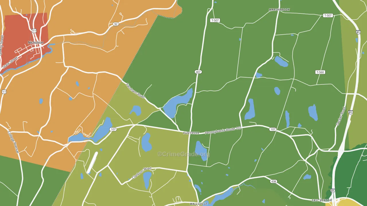 Fleetville, PA Map of Drug-Related Crime Rates