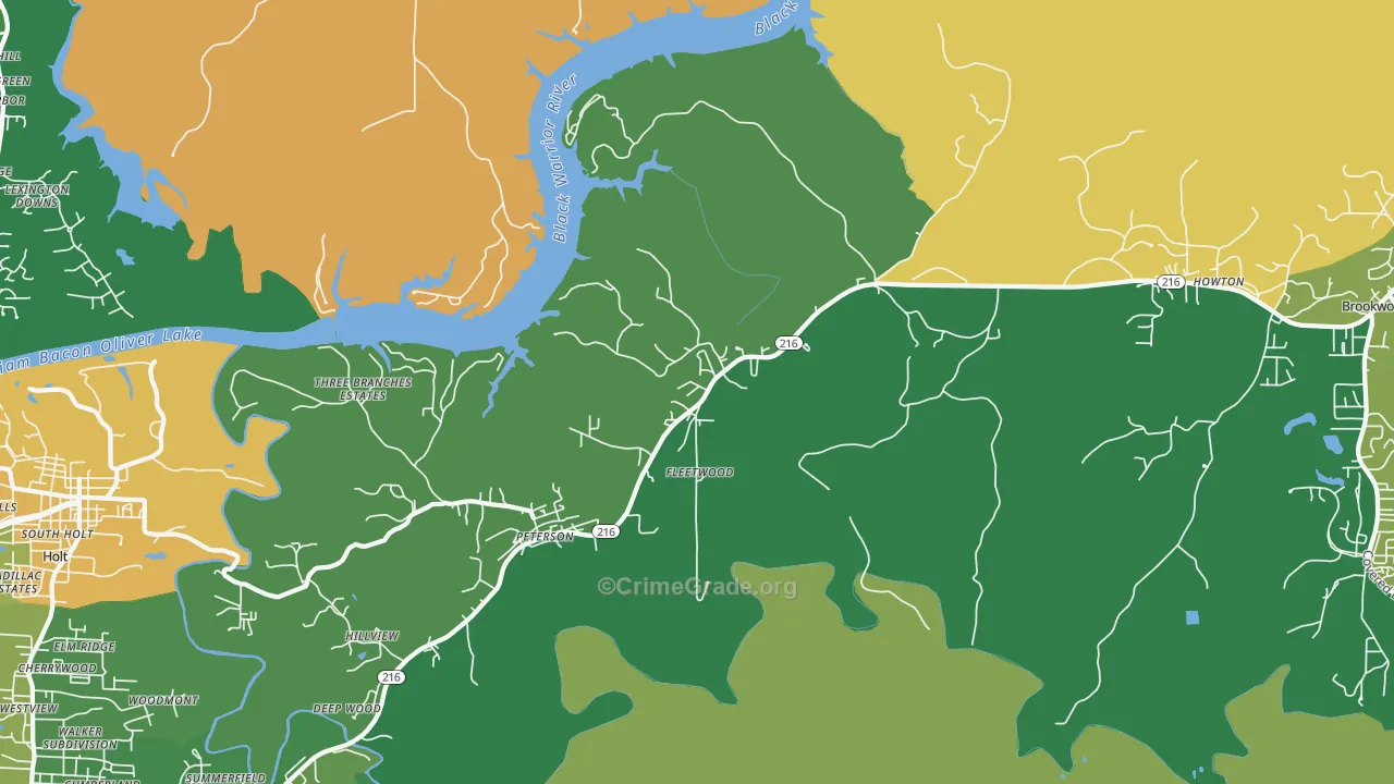 Fleetwood, AL Map of Drug-Related Crime Rates