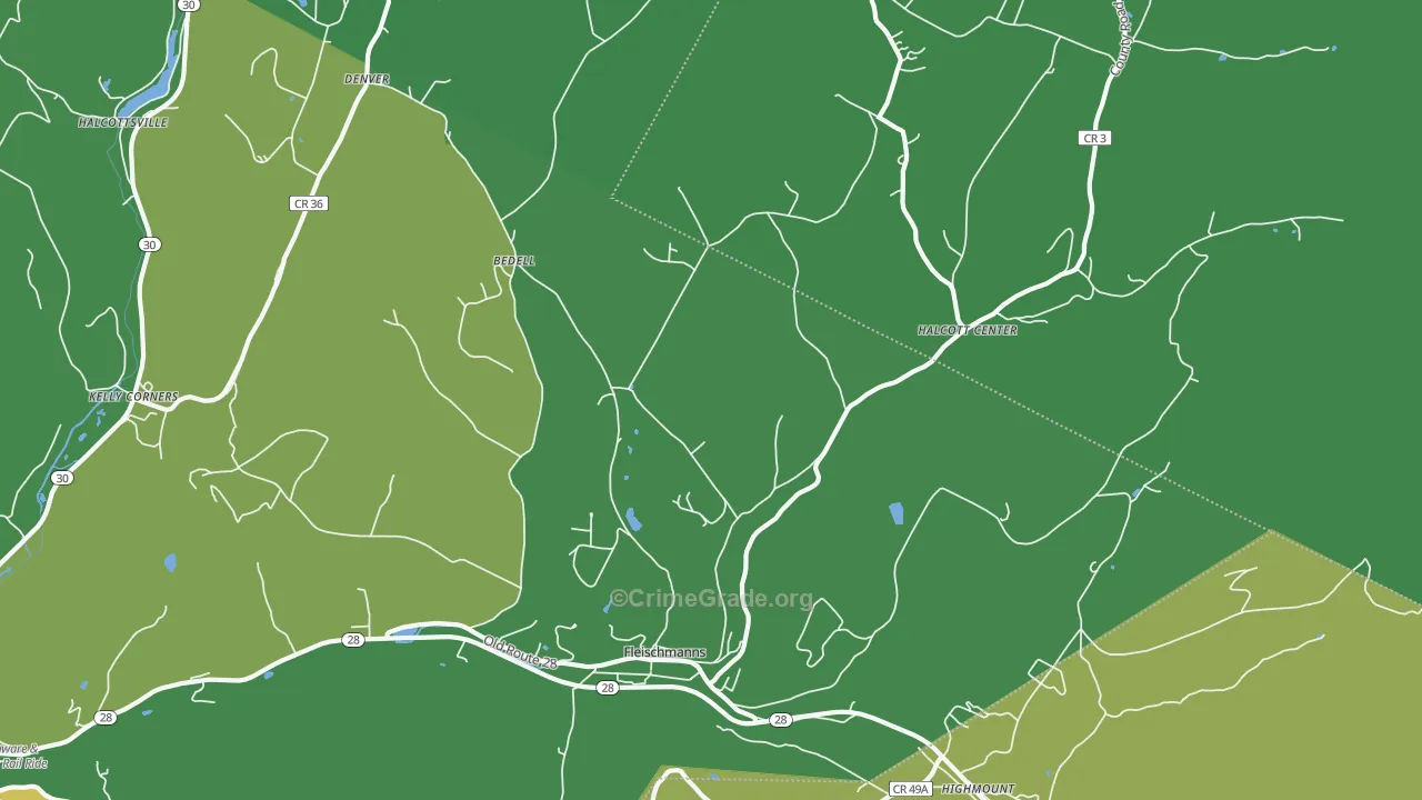 Fleischmanns, NY Map of Drug-Related Crime Rates