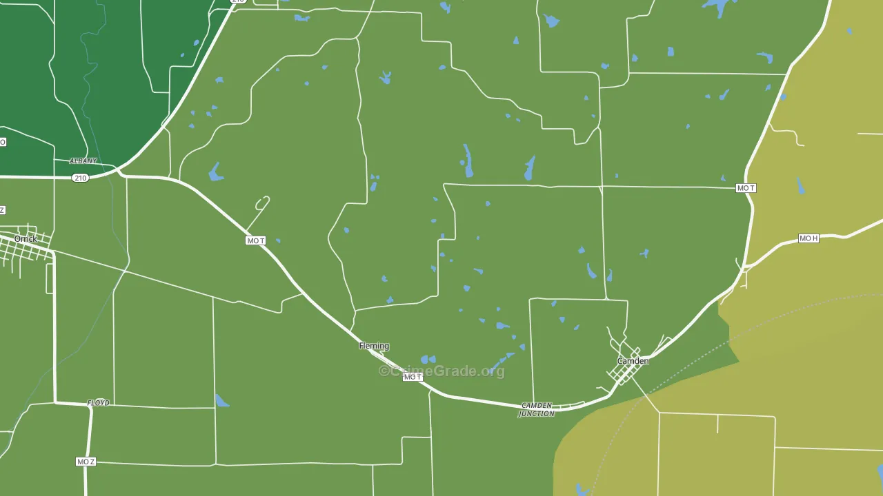 Fleming, MO Map of Drug-Related Crime Rates