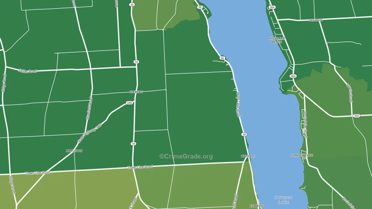 Fleming, NY Map of Drug-Related Crime Rates