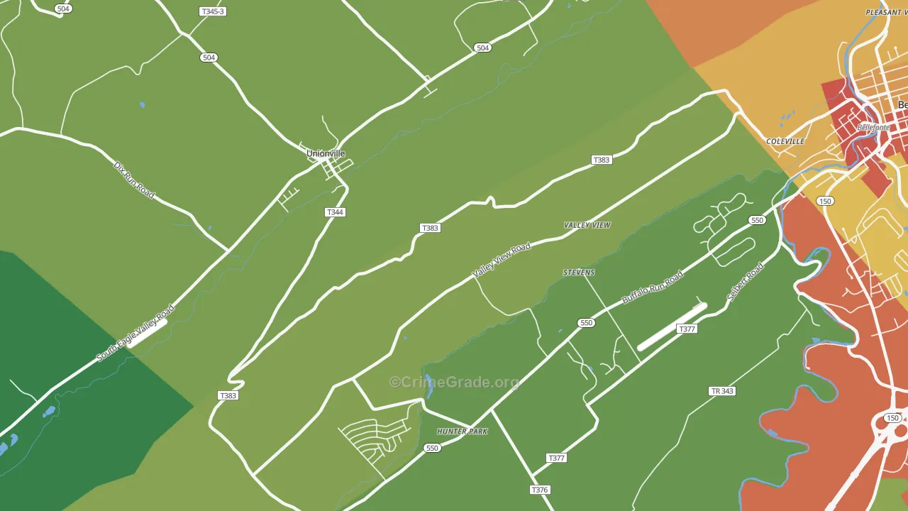 Fleming, PA Map of Drug-Related Crime Rates