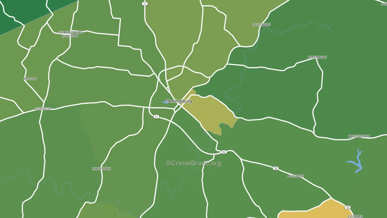Flemingsburg, KY Map of Drug-Related Crime Rates