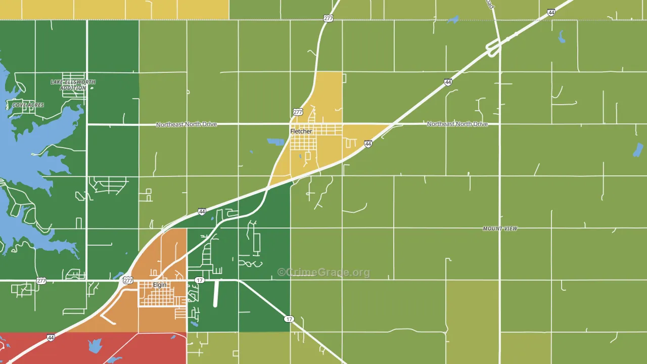 Fletcher, OK Map of Drug-Related Crime Rates