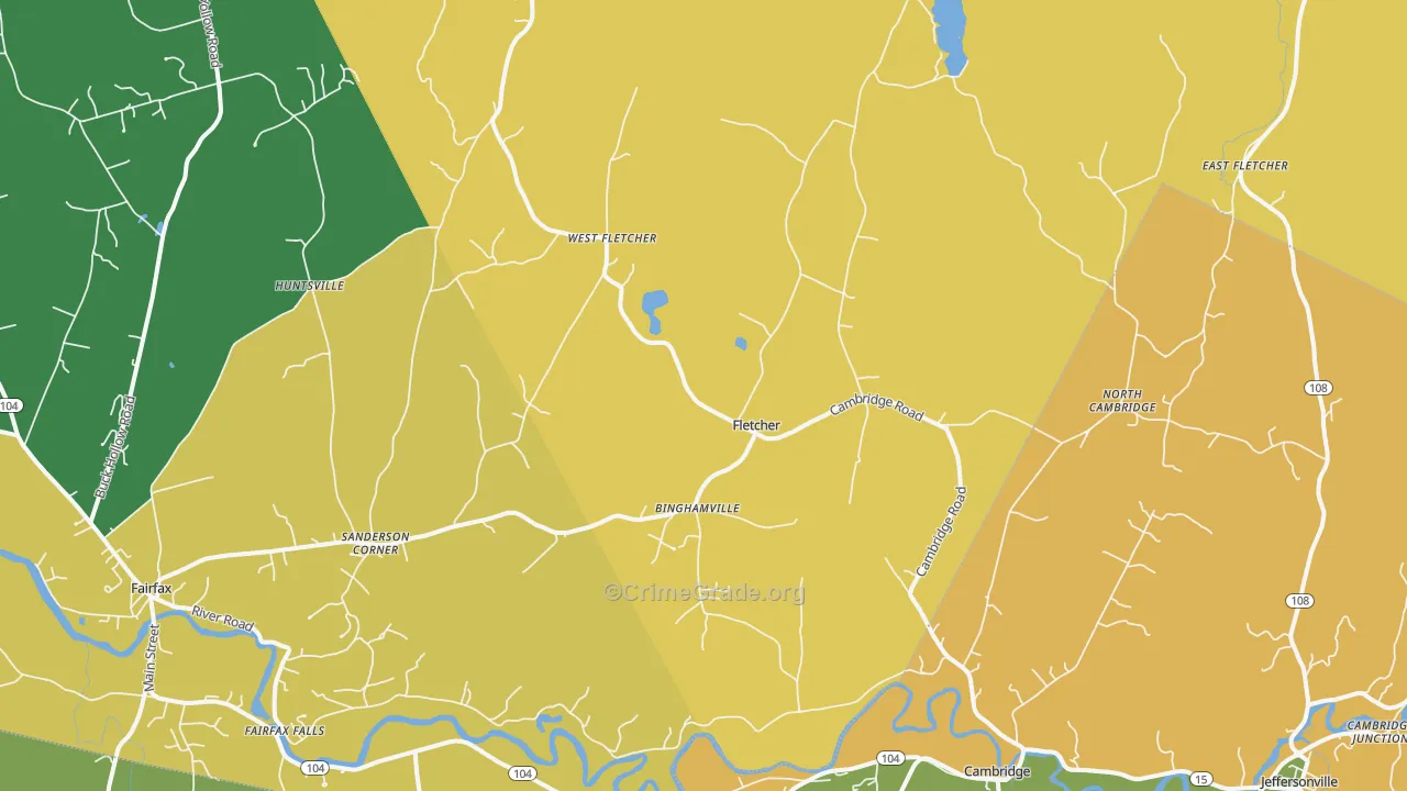 Fletcher, VT Map of Drug-Related Crime Rates
