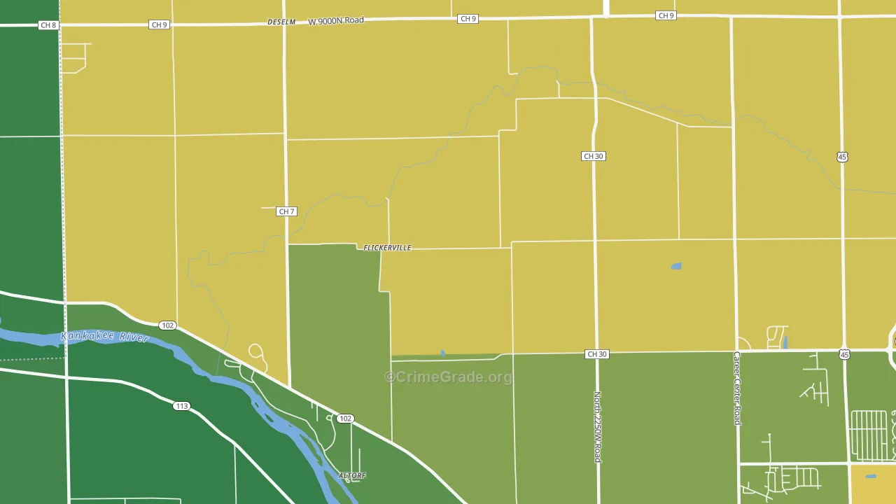 Flickerville, IL Map of Drug-Related Crime Rates