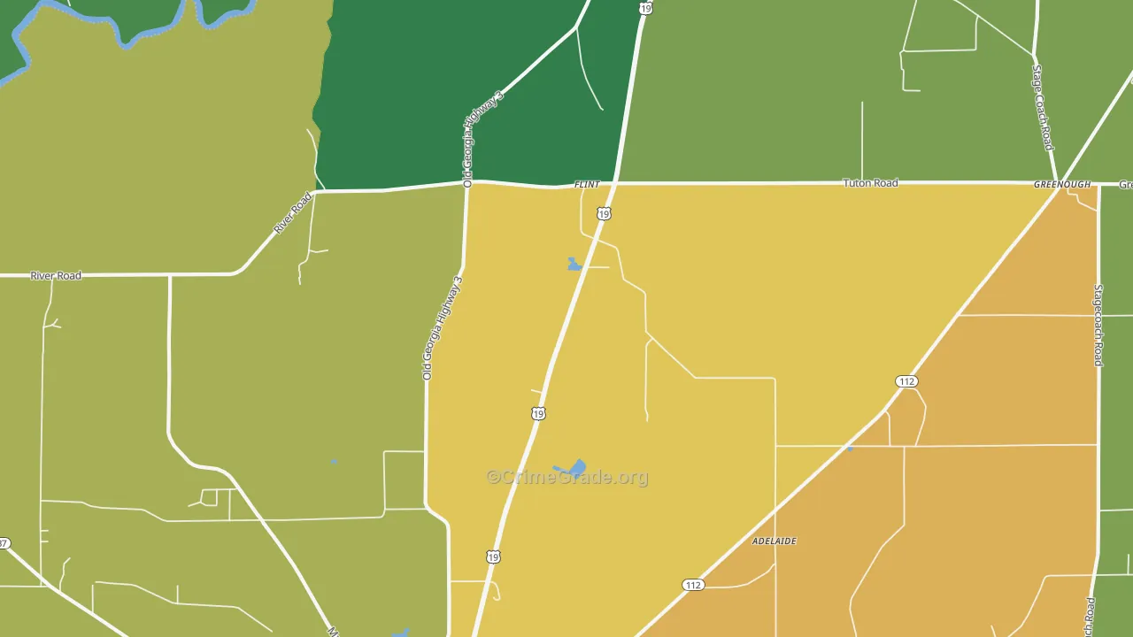 Flint, GA Map of Drug-Related Crime Rates