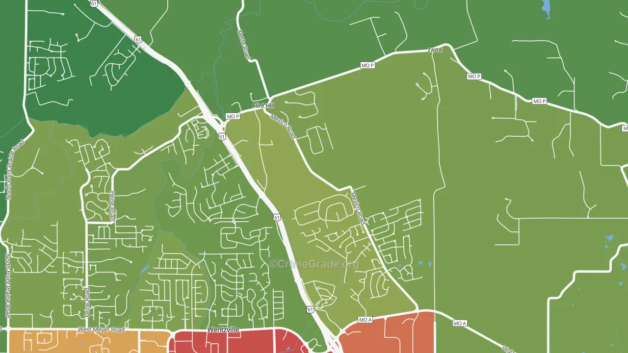 Flint Hill, MO Map of Drug-Related Crime Rates