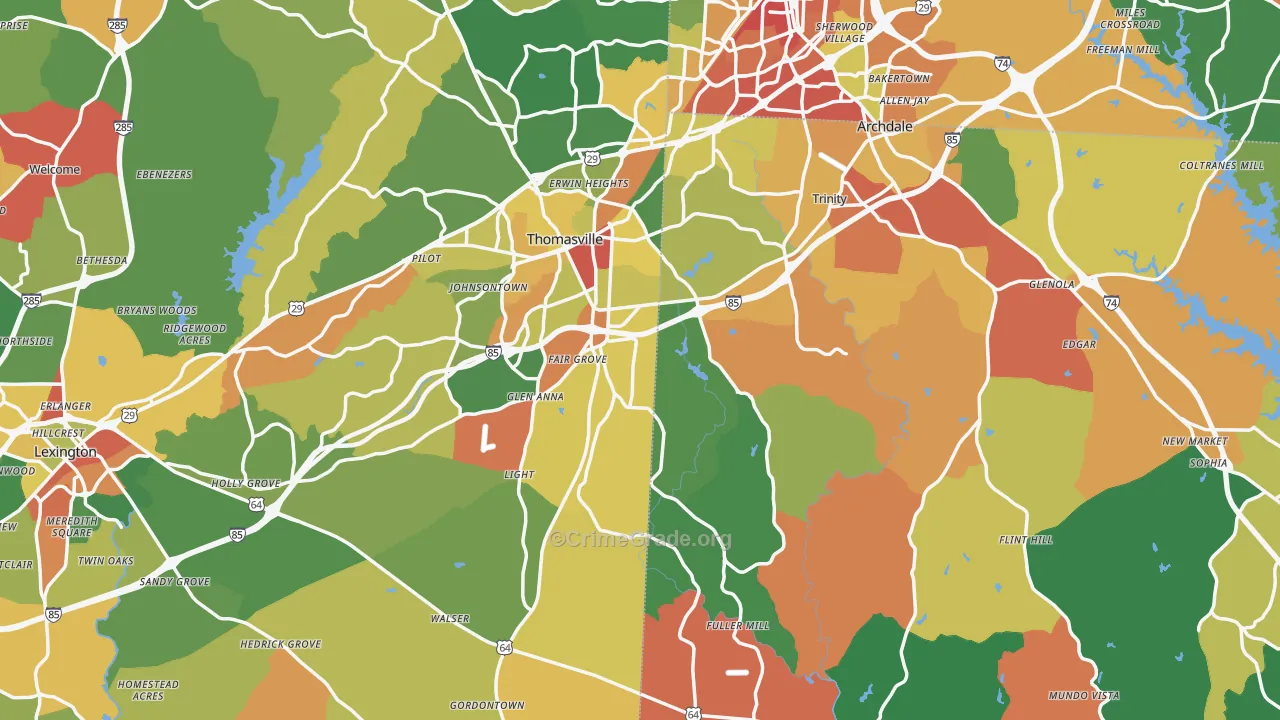 Flint Hill, NC Map of Drug-Related Crime Rates