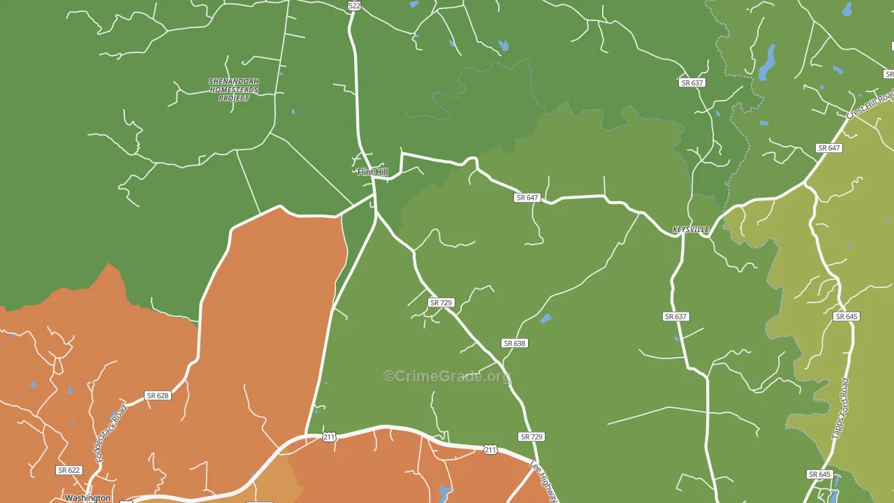 Flint Hill, VA Map of Drug-Related Crime Rates