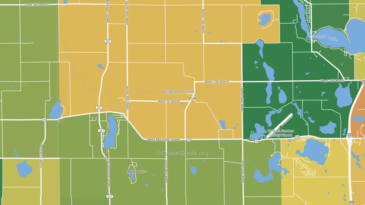 Flint, IN Map of Drug-Related Crime Rates