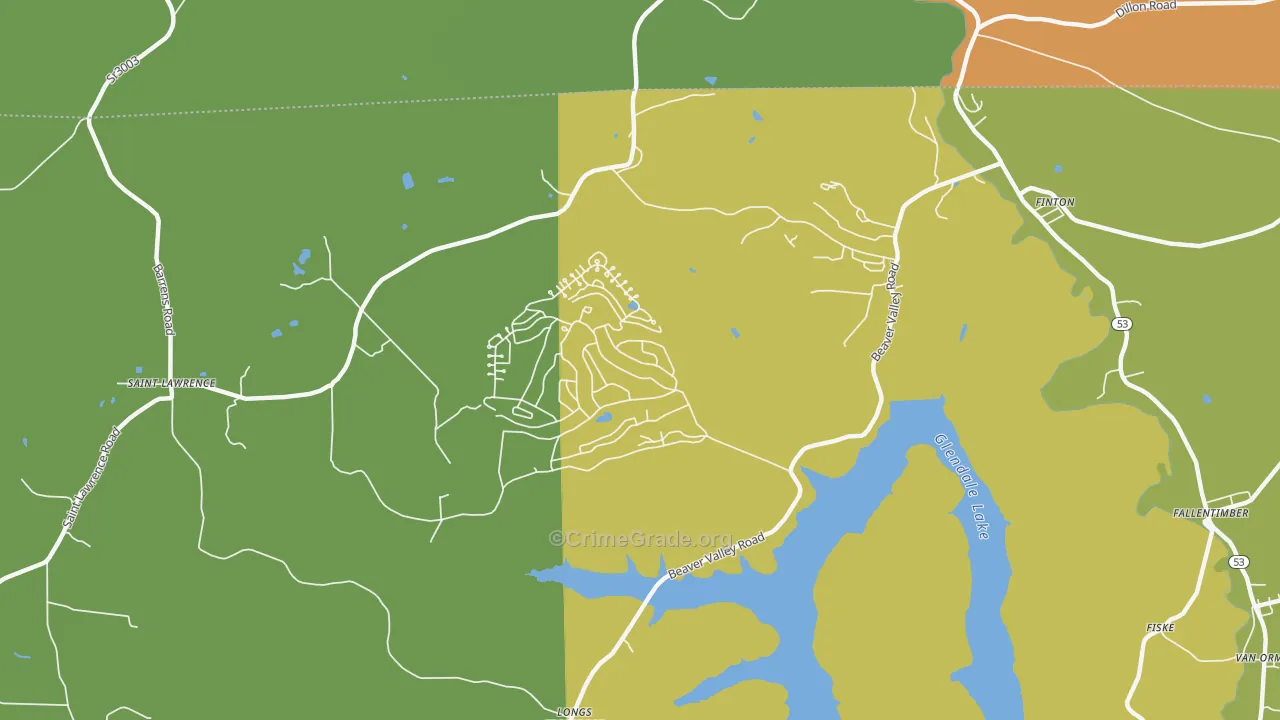 Flinton, PA Map of Drug-Related Crime Rates