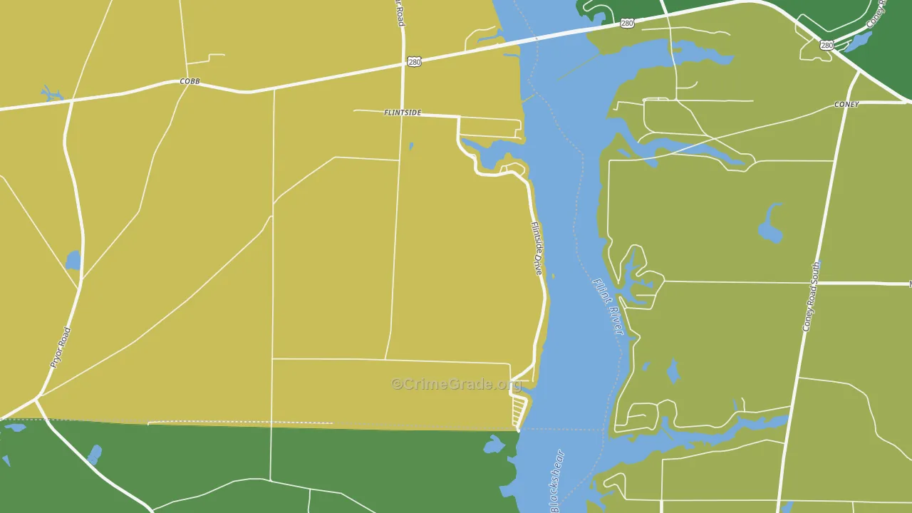 Flintside, GA Map of Drug-Related Crime Rates
