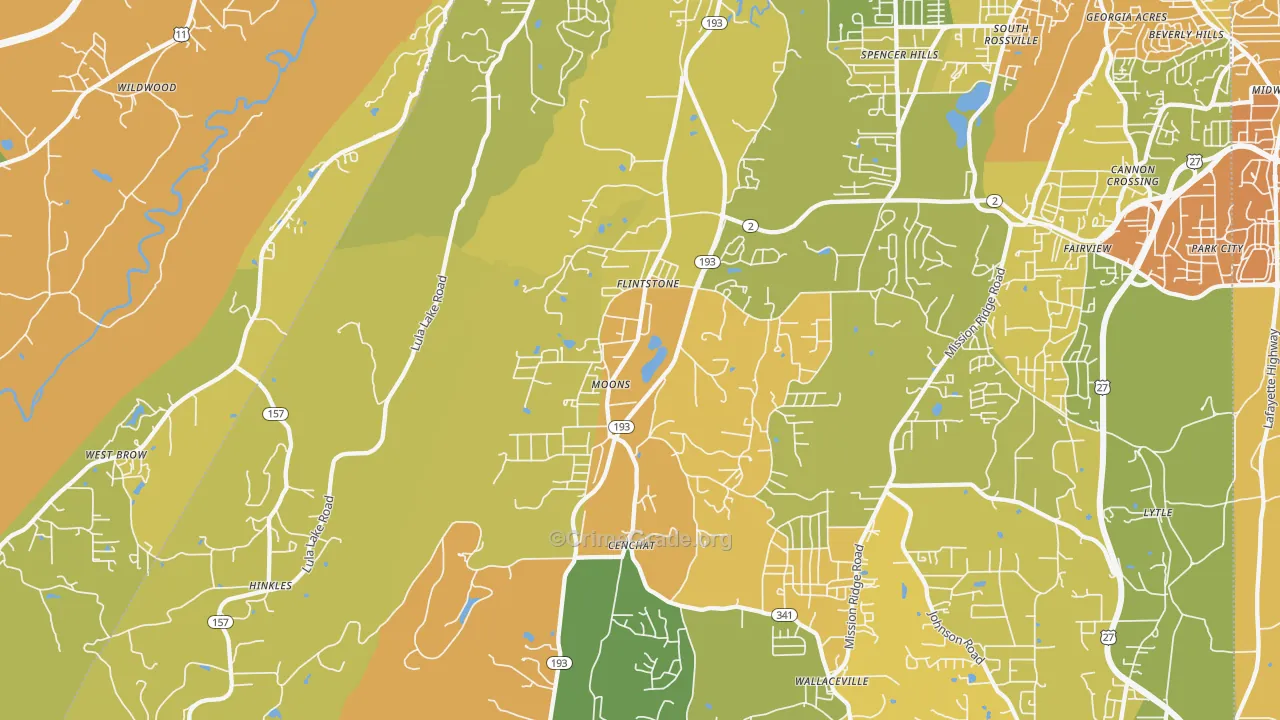 Flintstone, GA Map of Drug-Related Crime Rates