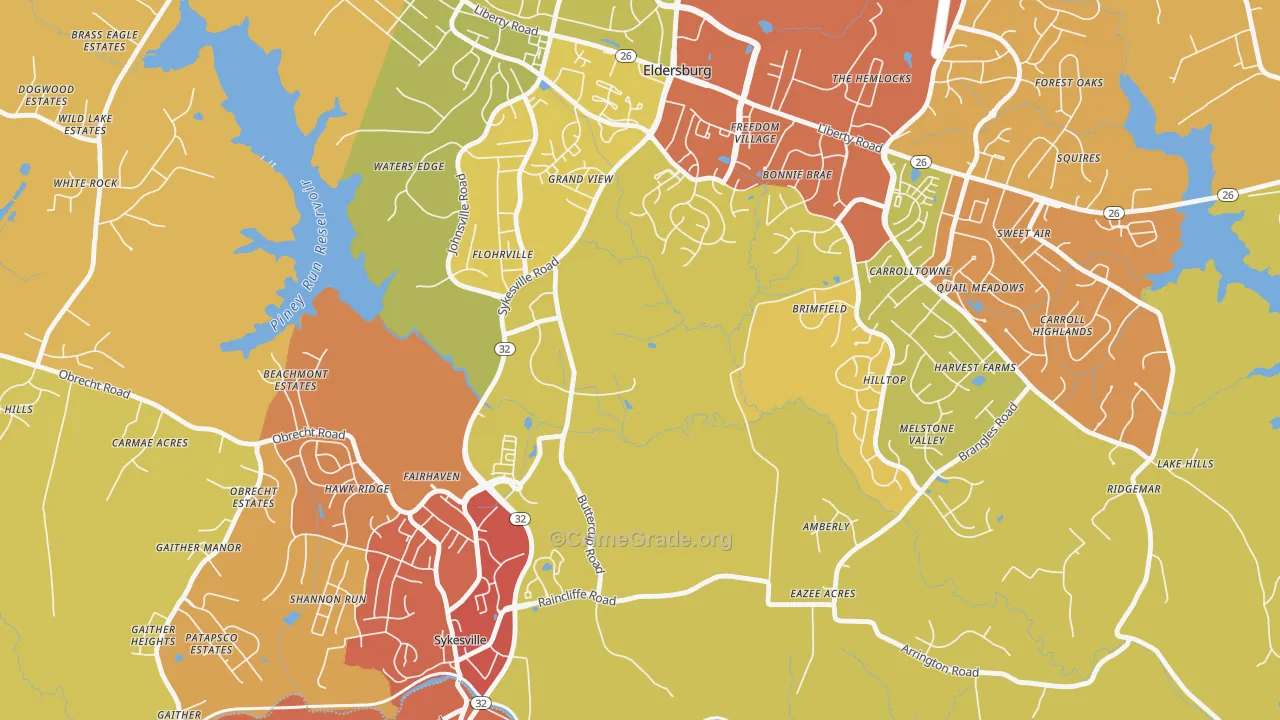 Flohrville, MD Map of Drug-Related Crime Rates