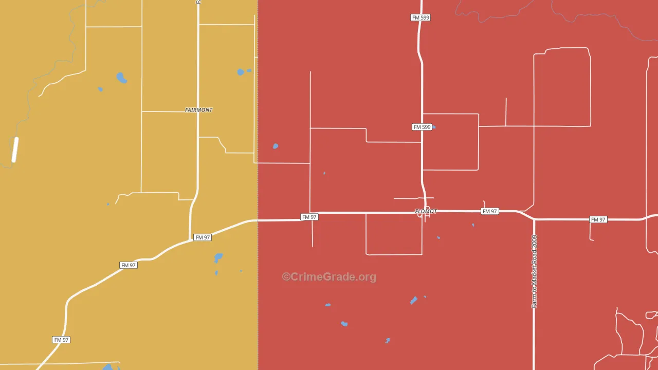 Flomot, TX Map of Drug-Related Crime Rates