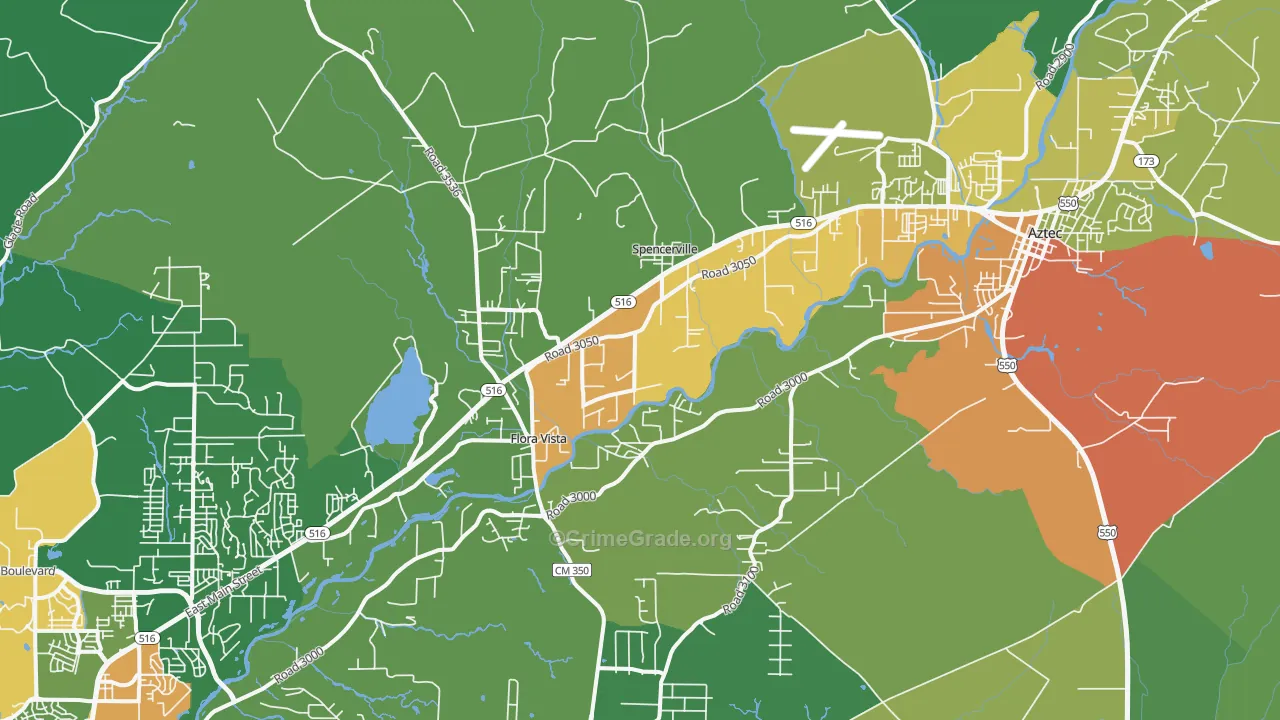 Flora Vista, NM Map of Drug-Related Crime Rates