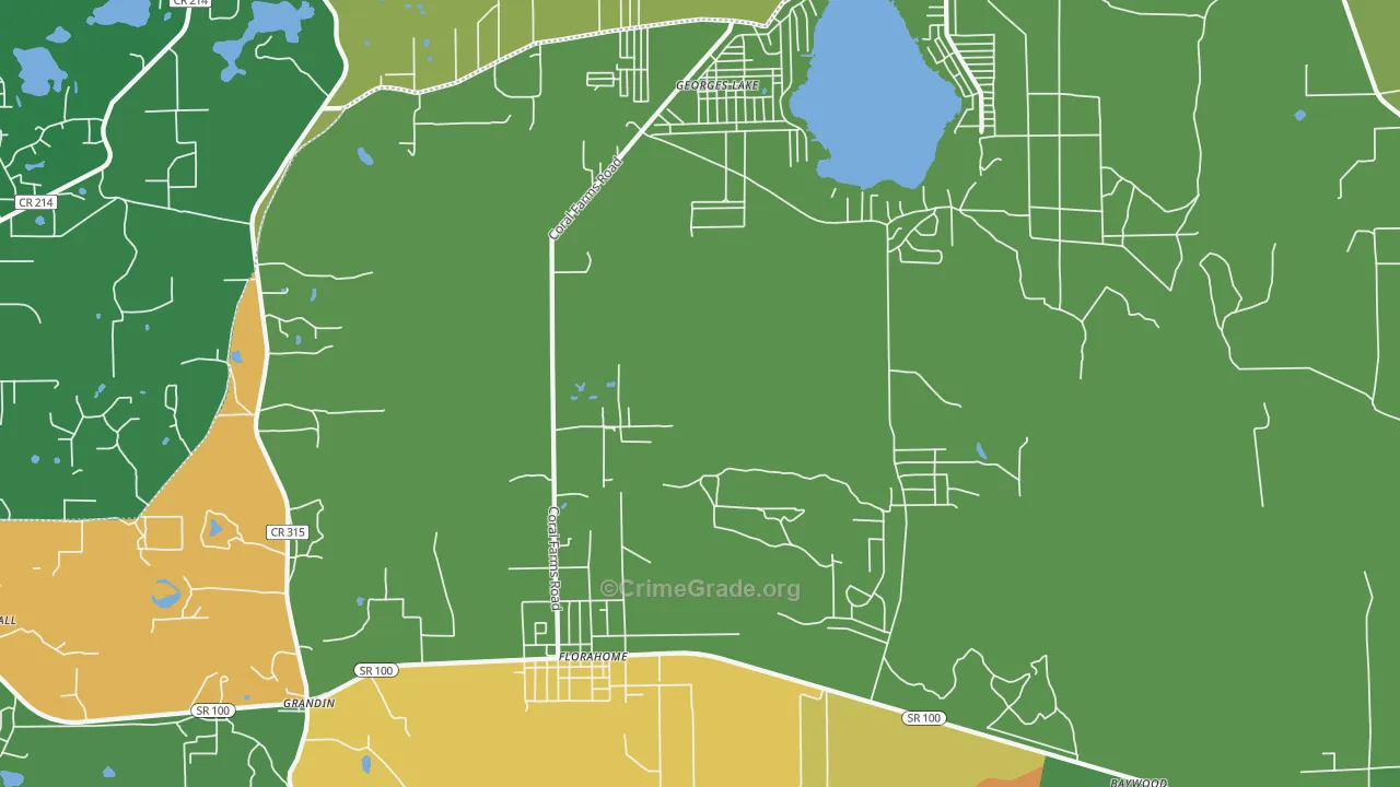 Florahome, FL Map of Drug-Related Crime Rates
