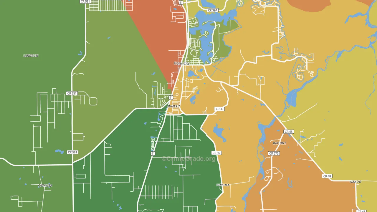 Floral City, FL Map of Drug-Related Crime Rates