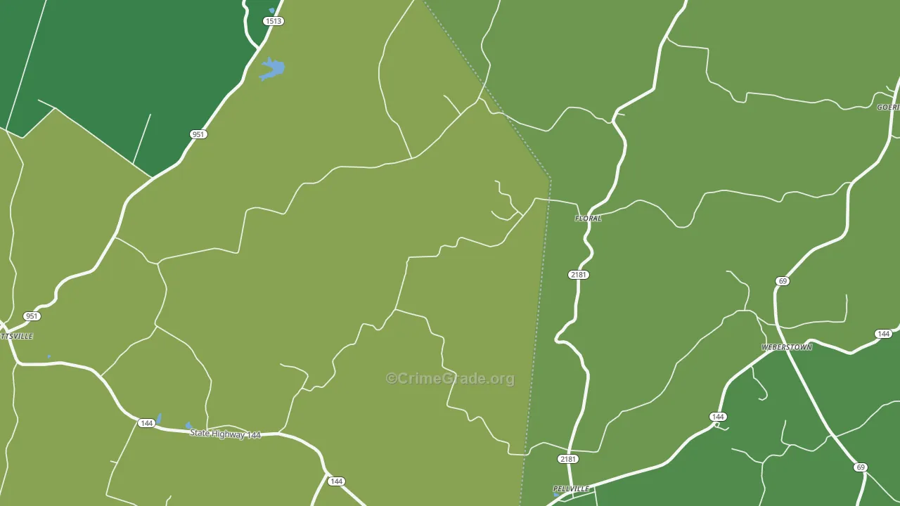 Floral, KY Map of Drug-Related Crime Rates