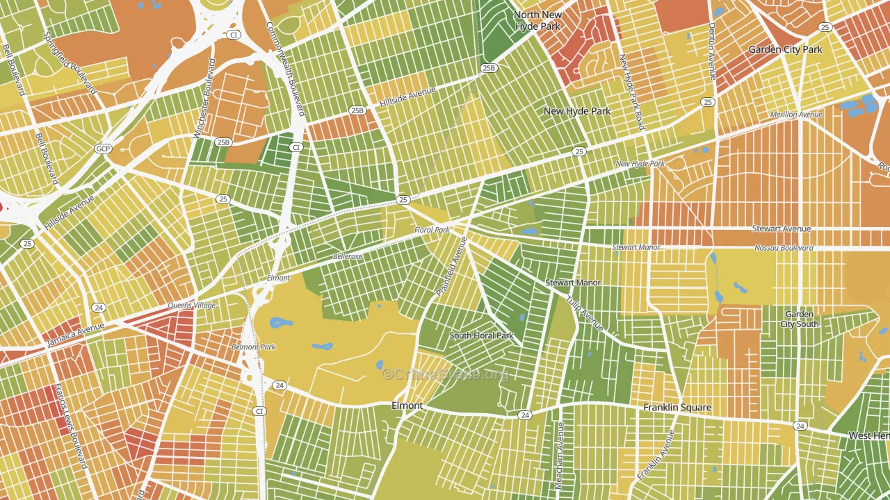 Floral Park, NY Map of Drug-Related Crime Rates