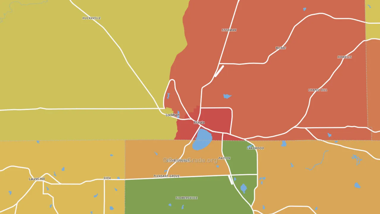 Florala, AL Map of Drug-Related Crime Rates