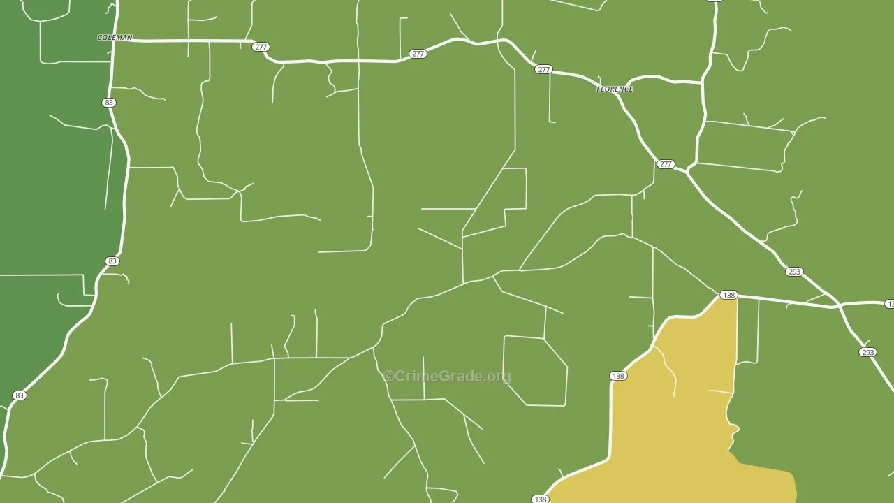 Florence, AR Map of Drug-Related Crime Rates