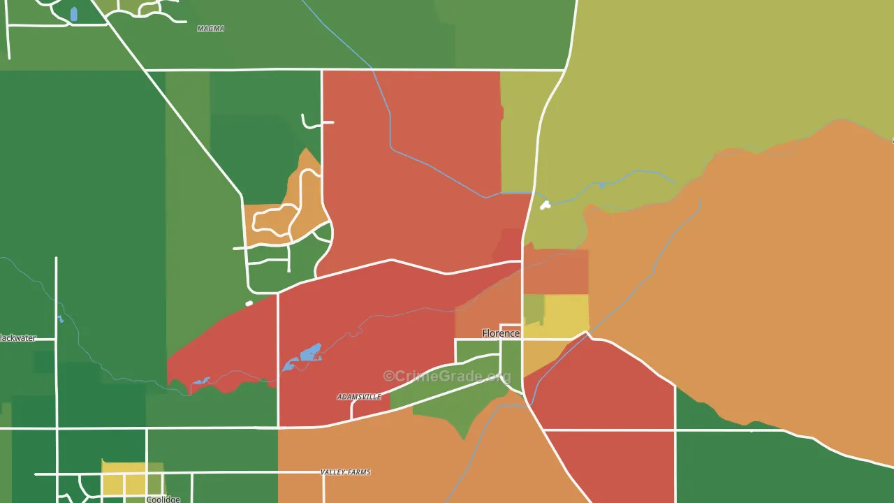 Florence, AZ Map of Drug-Related Crime Rates