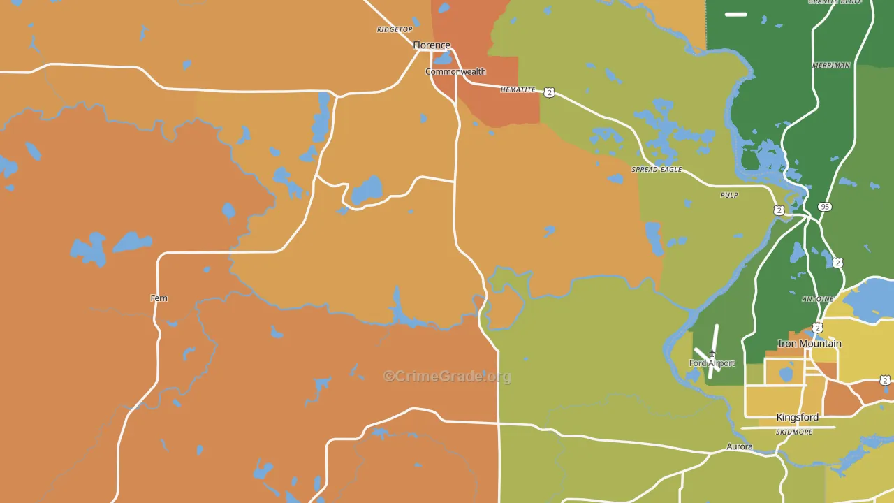Florence County, WI Map of Drug-Related Crime Rates