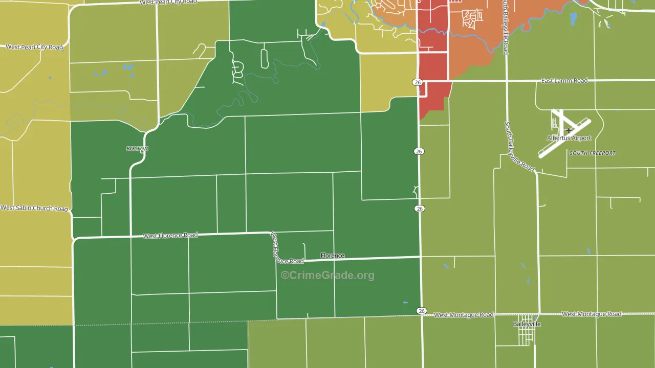 Florence, IL Map of Drug-Related Crime Rates